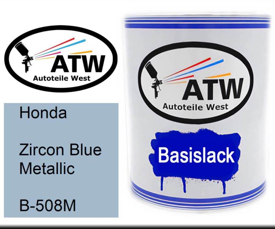 Honda, Zircon Blue Metallic, B-508M: 1L Lackdose, von ATW Autoteile West.